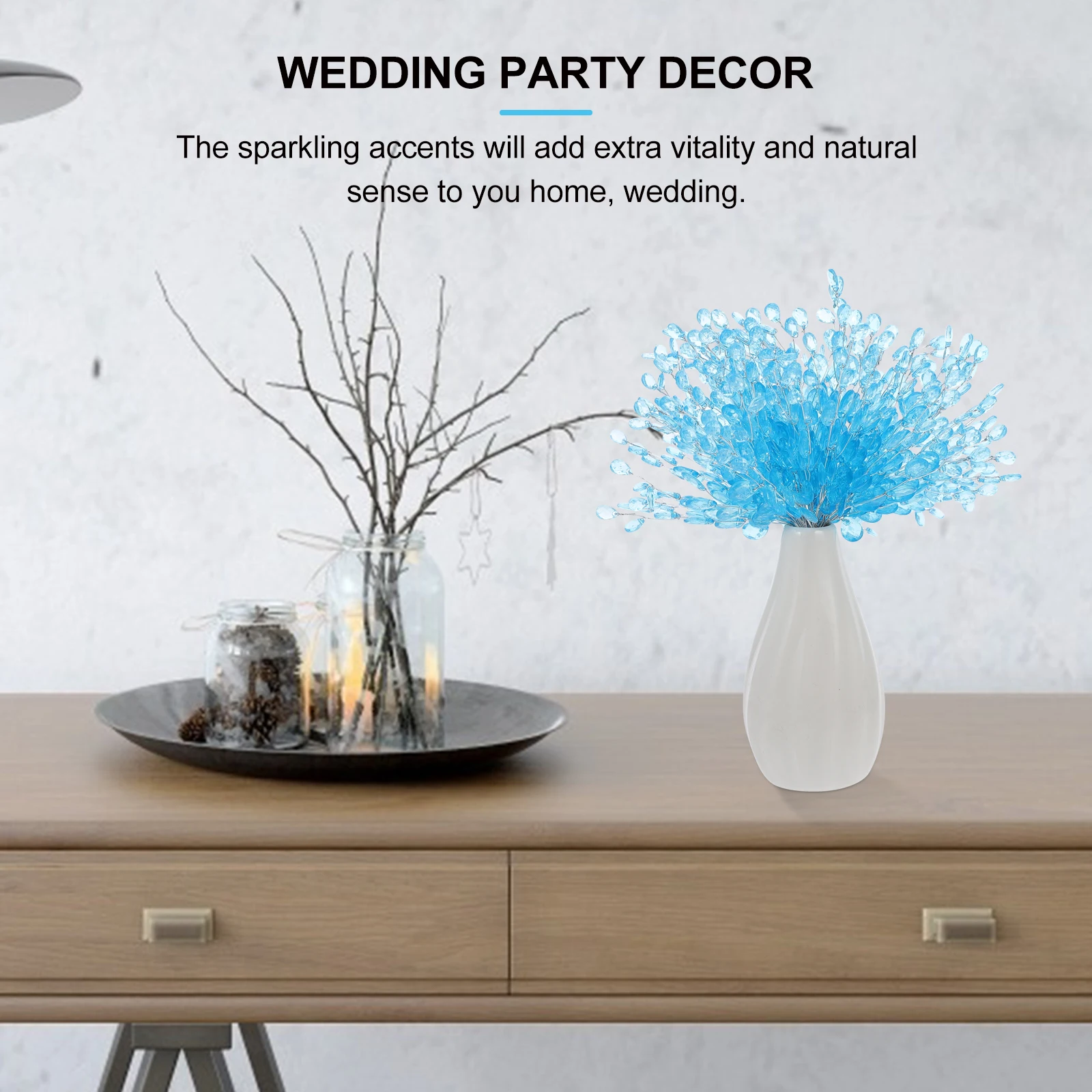 

50 Pcs Wedding Bouquet Artificial Flower Decoration Faux Flowers Acrylic