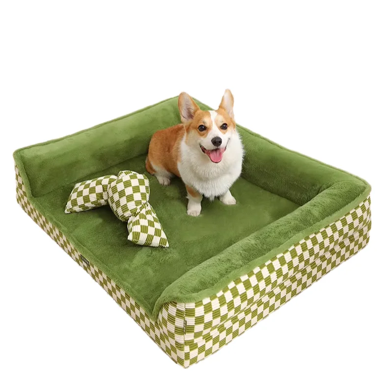 

Luxury 6-Pack M Size Dog Cat Sofa Soft Warm Pet Bed with Removable Cover Washable Sponge Material Featuring Print Pattern