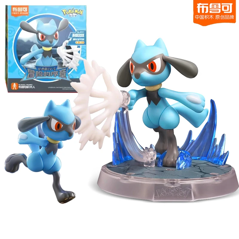 BLOKEES Original POKEMON Bausteine Pikachu Charmander Psyduck Sprigatito Eevee Lucario Pokémon Action Figur Spielzeug Geschenk 8