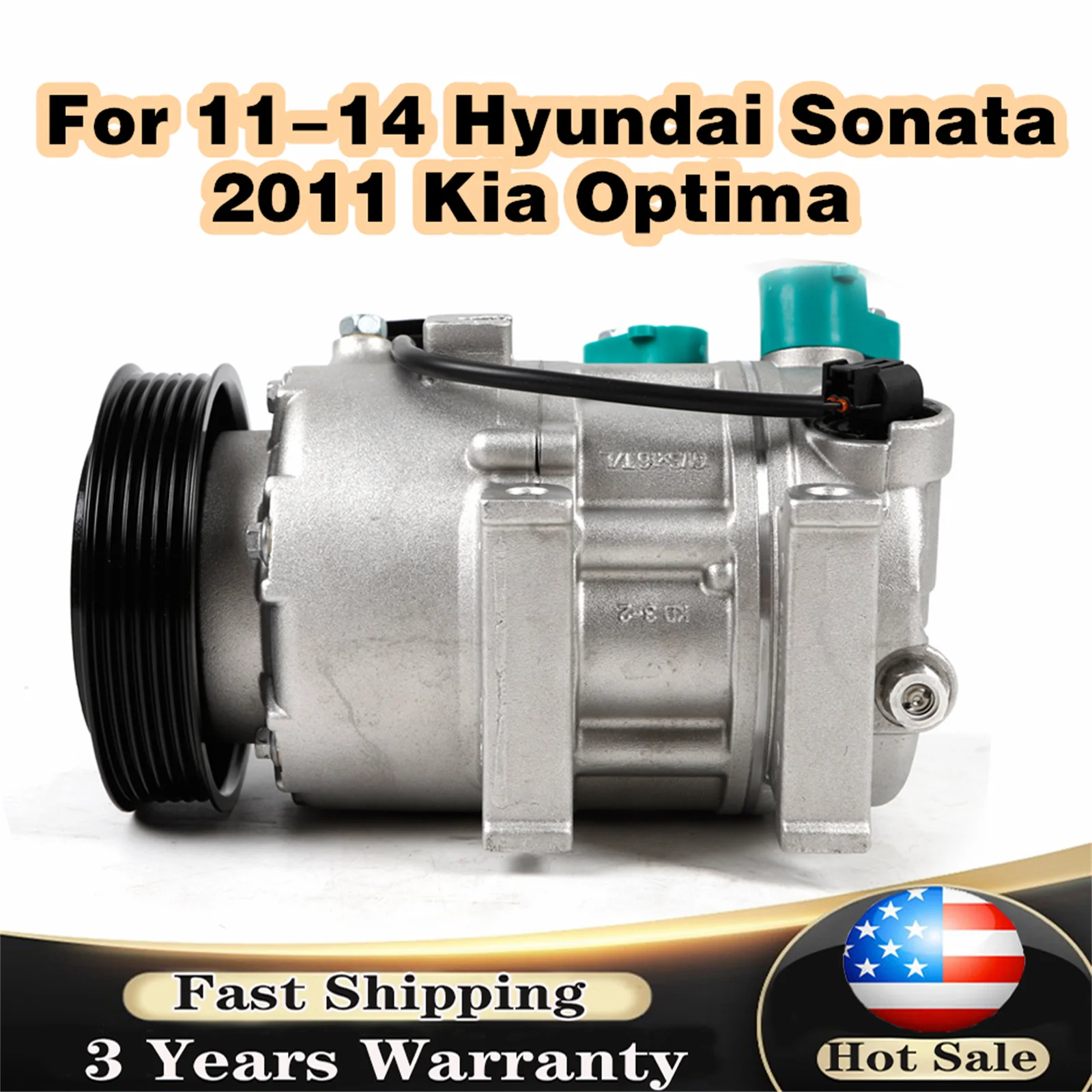 AUTO CAR AC Compressor W/ Clutch For  Hyundai Sonata 2011-2014 Kia Optima  2011 2.0L 2.4L Each 256161 CO 11218C