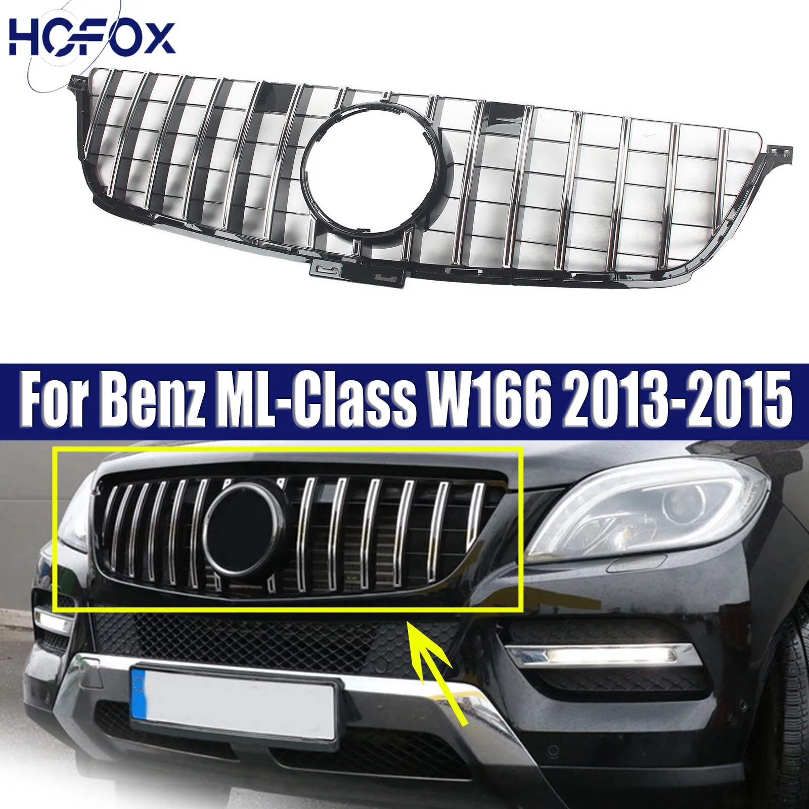 

GT Style Front Racing Grilles Front Racing Grille For Mercedes Benz ML-Class W166 2013-2015