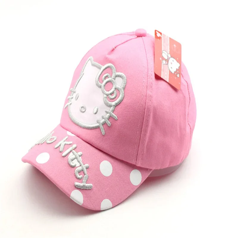 Sanrio Hello Kitty Cartoon Bordado Chapéu de Beisebol, Chapéu Infantil, Moda Anime, Brinquedo, Sombrinha Chapéus, Bonito, KT Gato, Língua de Pato, Presentes