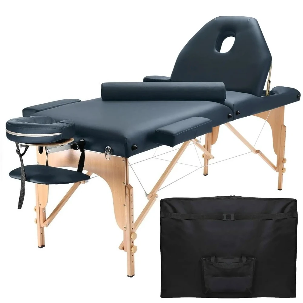 

Massage Bed, Professional Portable Massage Table with Backrest, Comfortable, Efficient & Affordable, Blue, Massage Bed