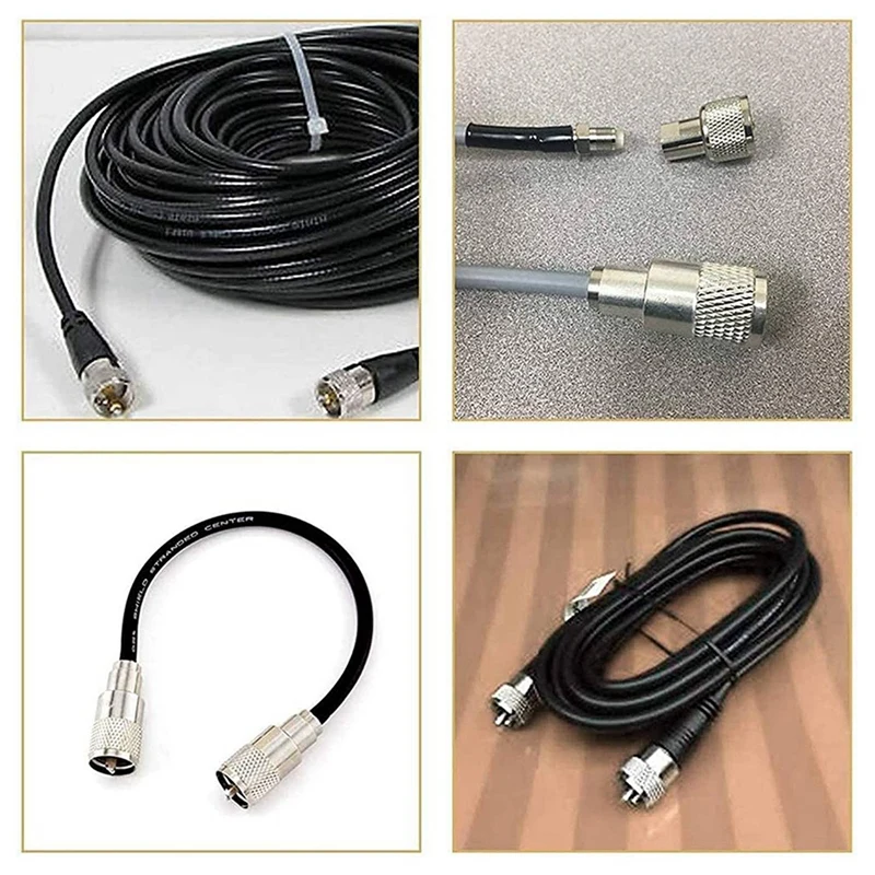 30 Pack UHF/PL-259 Solder Connector Plug With Reducer For RG8X, RG8, RG59, LMR-400, RG-213 Coaxial Coax Cable