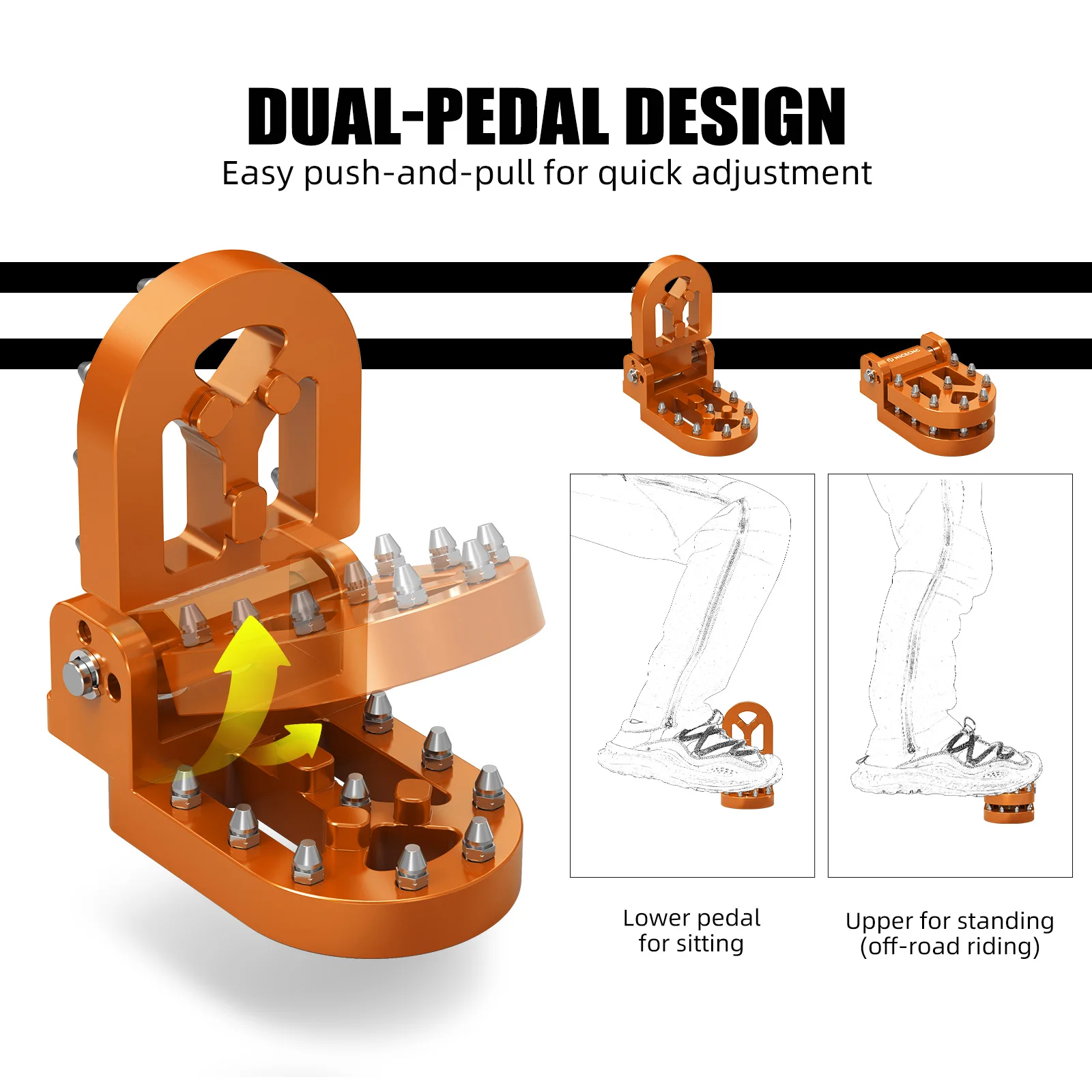 (EU-Lager) Zweistufige Fußbremshebel-Trittplatte für KTM 790 890 Adventure / R/S/Rally 250 390 Adventure 2021-2025 Husqvarna 901 – Detail 13