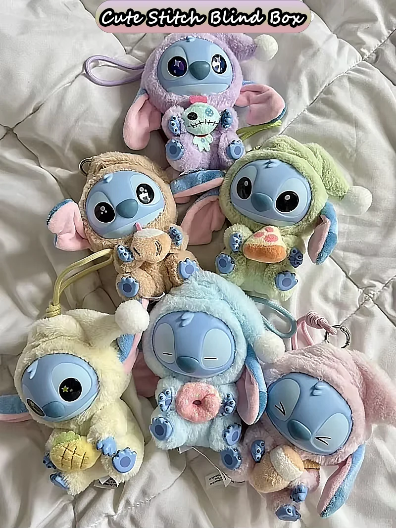

Stitch No Matter How Tired You Still Need Take Bite Series Plush Blind Box Cute Stitch Doll Bag Decorative Pendant Surprise Gift