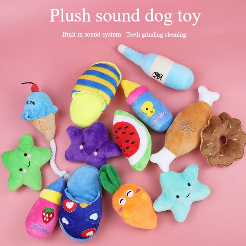 Pet Supplies Watermelon Orange Shaped Fruit Cartoon Series Puppy Pet Plush Fun Bite Soothing Toy