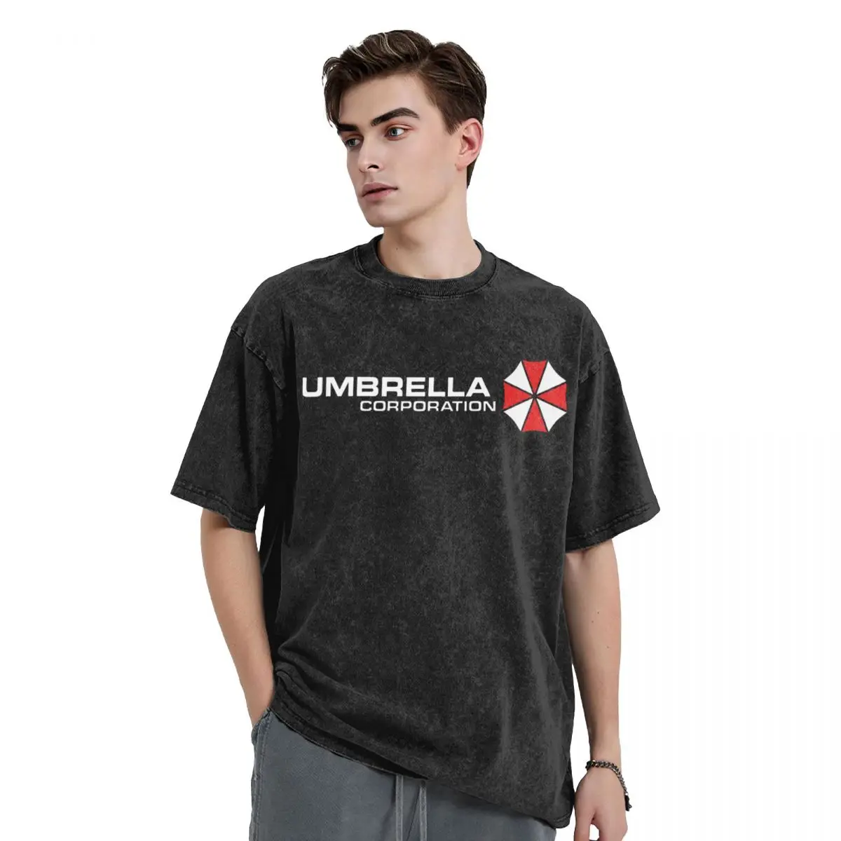 Umbrella Corps T Shirts Hip Hop Washed Short Sleeve Harajuku T-Shirts Vintage Men Women Tops Streetwear Printed Tees