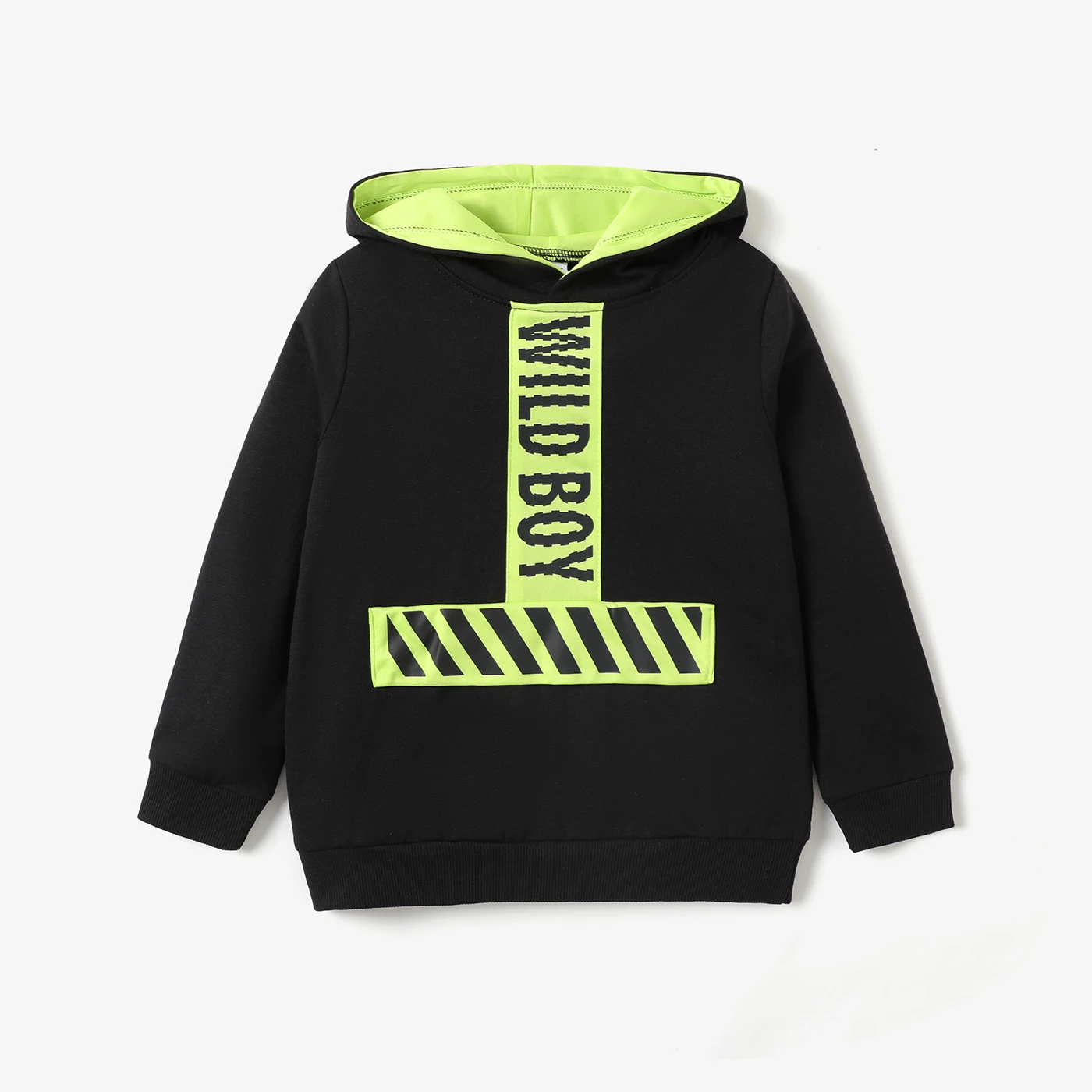 

PatPat Kid Boy Letter Print Colorblock Design Hoodie Sweatshirt