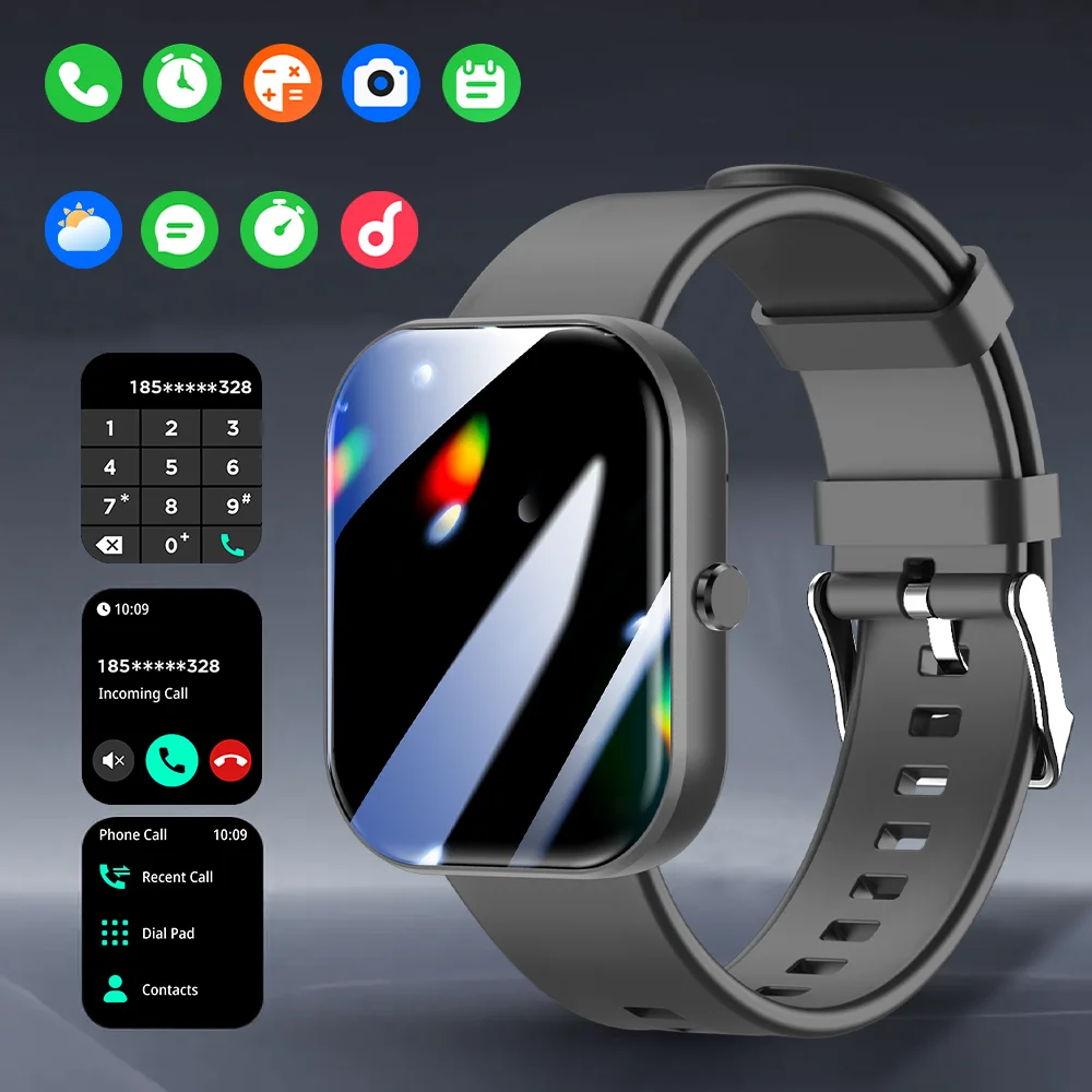 LAXASFIT Smart Watch 1.85-inch HD Display Smart Watch Bluetooth Voice Call IP68 Waterproof Fitness Tracking Smart Watch