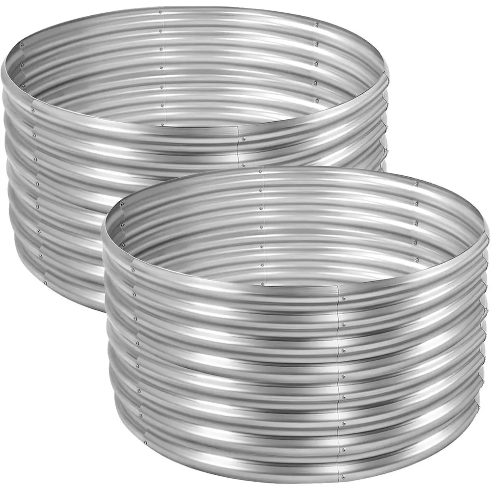 

4x4x2ft серебристые оцинкованные двуспальные садовые кровати для наружного садоводства овощей