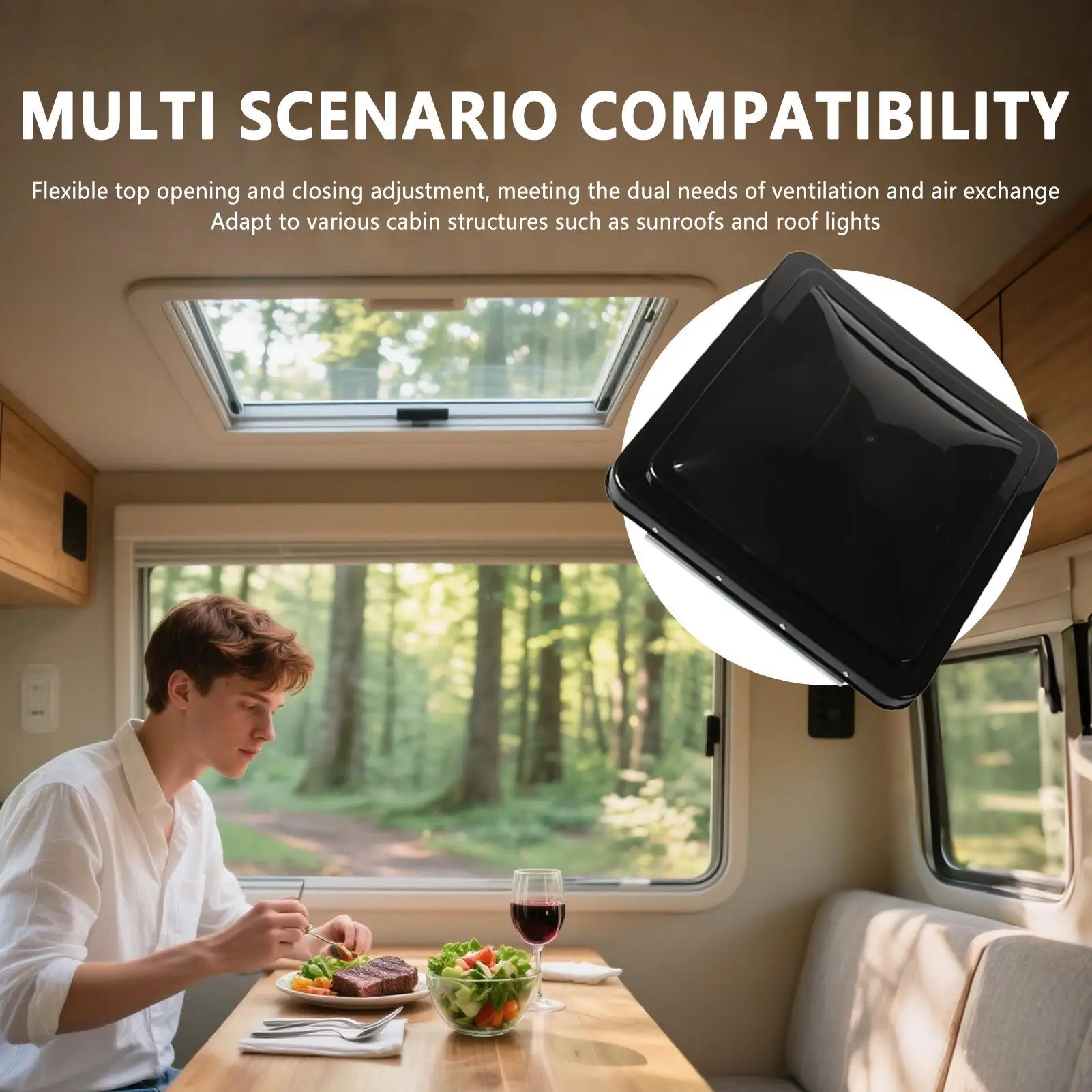 

Вентиляционное отверстие на крыше автофургона, потолочный фонарь для путешествий, 14-дюймовый всепогодный вентиляционный отверстие для мобильного дома, прицепа, фургона, дома на колесах, крыша автофургона