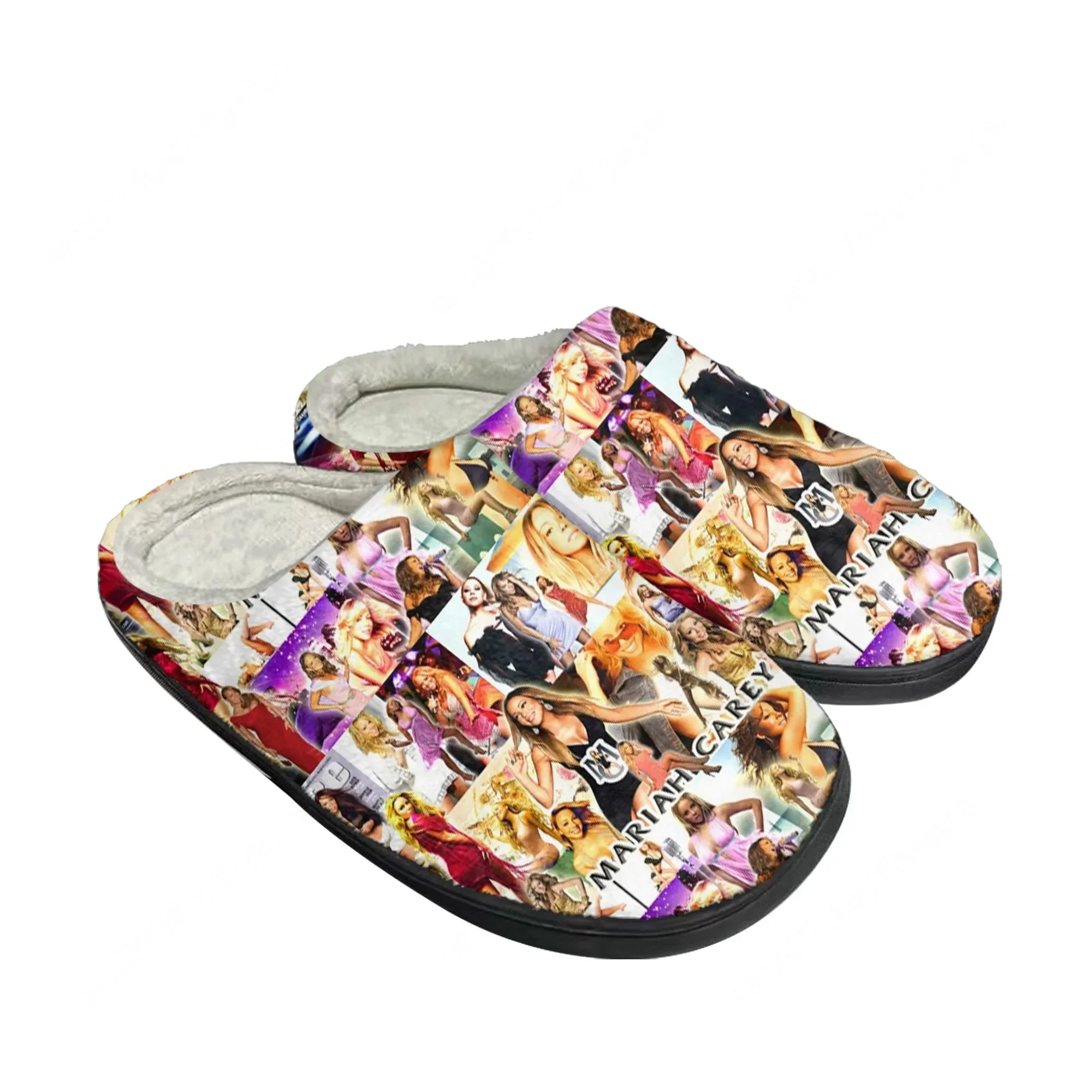 Mariah Carey Singer Home Cotton Slippers Mens Womens Plush Bedroom Winter Keep Warm Cotton Slippers Indoor Slipper Custom Shoes