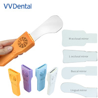 Dental Stainless Steel Anti-fog Mirror Orthodontic Intraoral Photo Reflector Stainless Steel Articulator Fan with LED Light