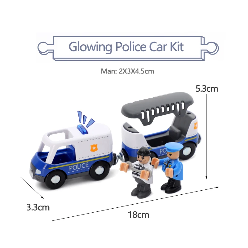소리와 빛 자기 장난감 자동차 선물 상자 구급차 소방차 구조 레일 자동차 게임 맞는 나무 트랙 어린이 기차 장난감 선물 W06