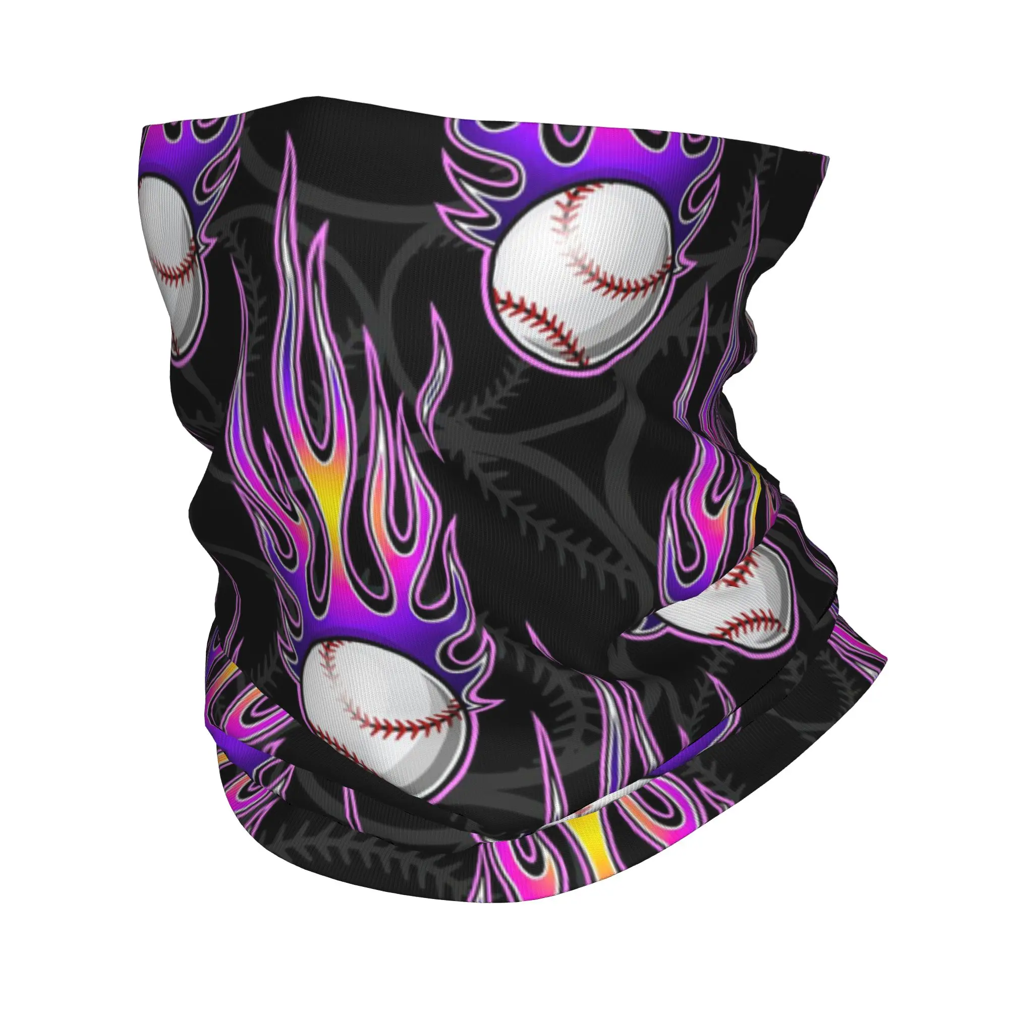 

Baseball Balls On Purple Flame Bandana Neck Cover Printed Wrap Scarf Warm Balaclava Running Unisex Adult