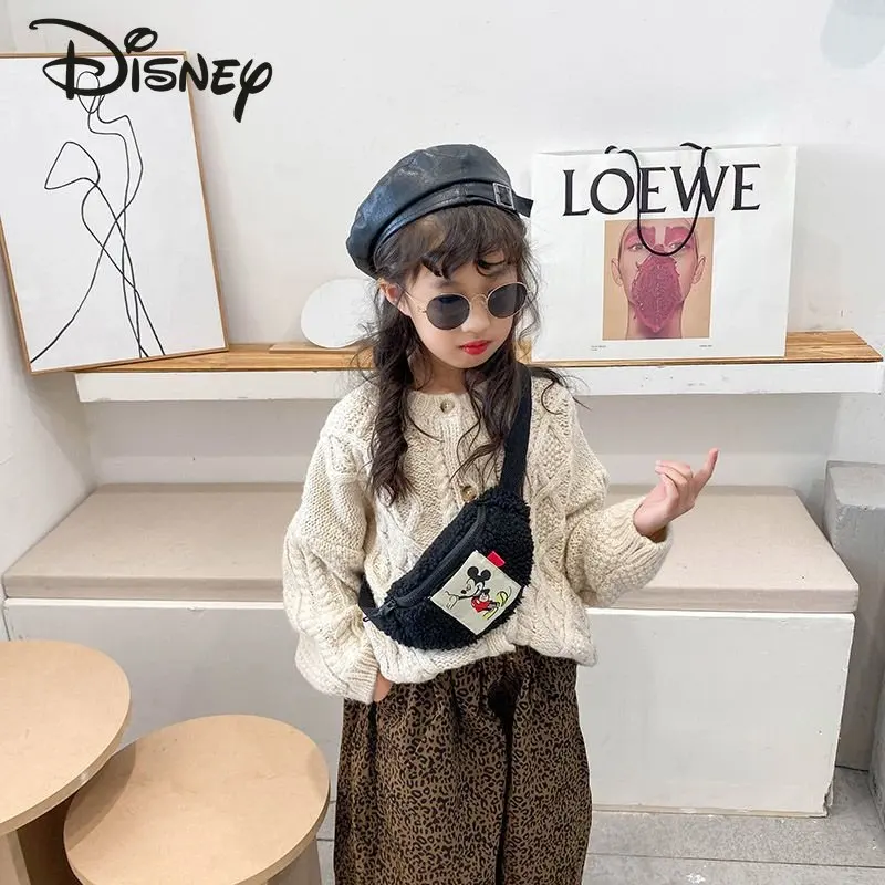 Disney Mickey New Plush marsupio Fashion borsa a tracolla da donna di alta qualità Cartoon Casual Versatile gilet sportivo