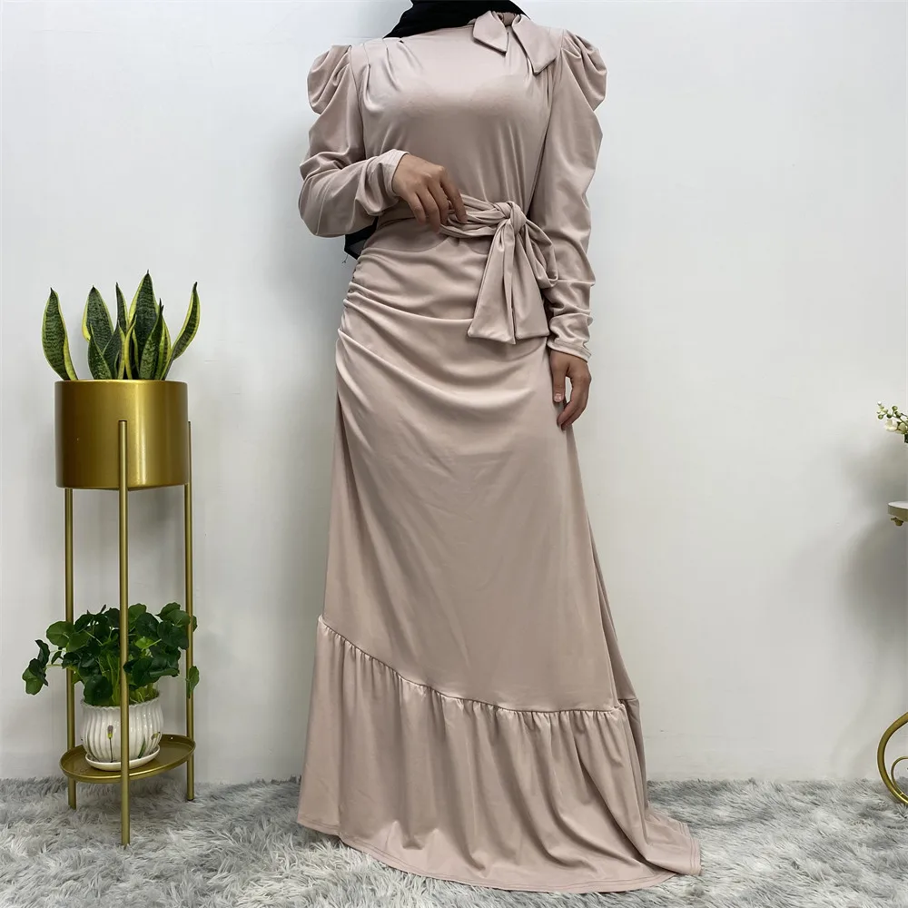 

Women Eid Muslim Dress Abaya Ramadan Morocco Belt Dresses Dubai Abayas Kaftan Islam Vestidos Arab Long Robe Folds Abayas