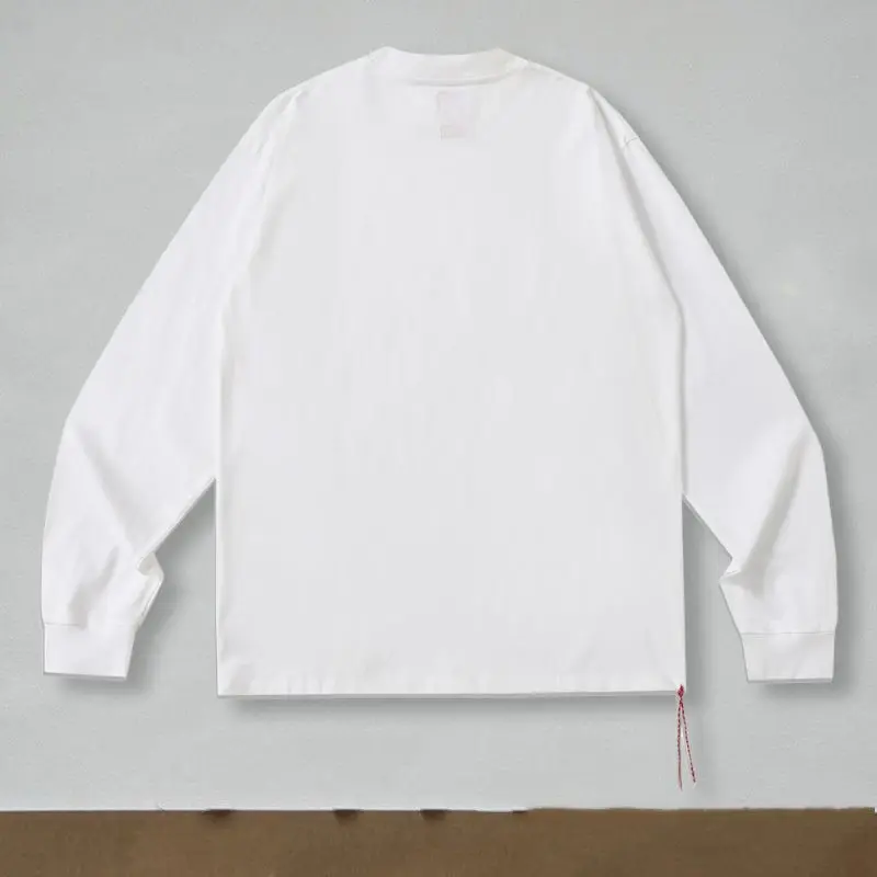 Hound Snow Mountain Silhouette Print Beams Long Sleeve High Quality Breathable Cotton Tshirts Weaving Red Rope Men Women Tops