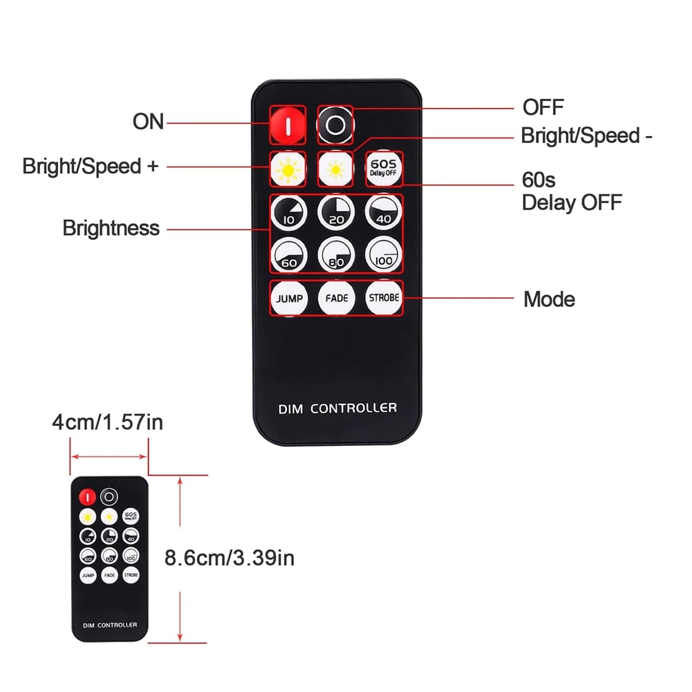 【RECOMENDAR】RF-LED Dimmer DC 5V 12V 24V 30A PWM Dimming Controller Wireless Control, For Monochrome LED Strip Lights