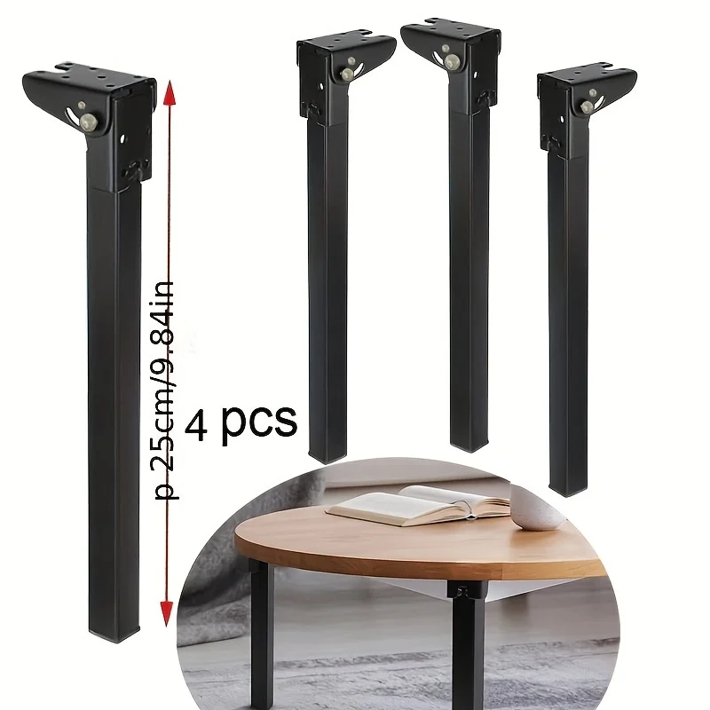 4pcs Furniture Legs Feets Foldable Laptop Table Legs Coffee Table Replacement Legs Bed Cabinet Wardrobe Couch Folding Table Legs