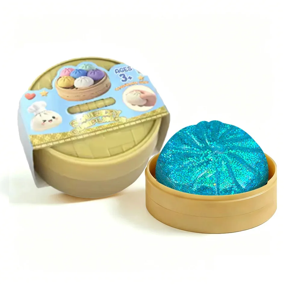 Glitter Dumpling Glitter Dumpling Squishy met doosje Dumplings Zintuiglijk knijpspeeltje voor stressverlichting