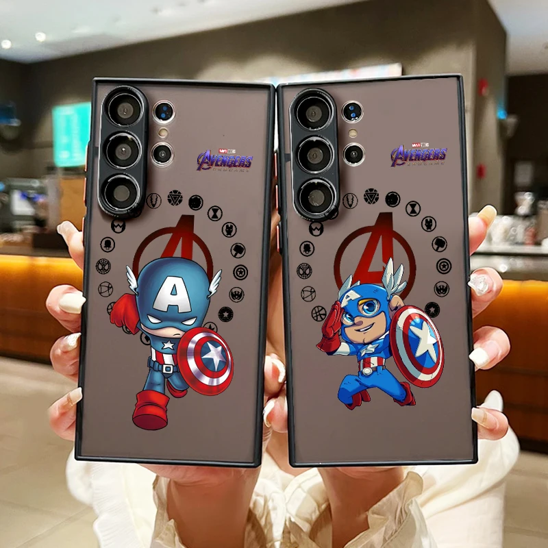 Marvel Cool Steve Rogers Frosted Translucent For Samsung Galaxy S24 S23 S22 S21 S20 FE S10 S9 S8 Plus Ultra Pro 5G Funda