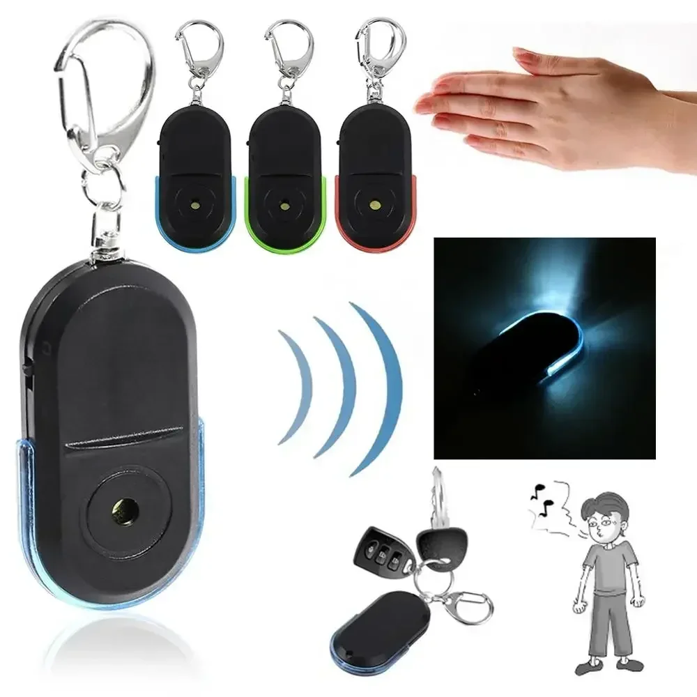 Portable Wireless Anti-Lost Alarm Key Finder Locator Keychain Whistle Sound LED Light Mini Search Anti Lost Key Finder Styling