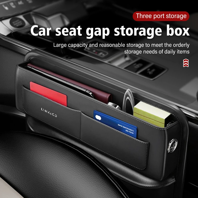 Car Seat Gap Filler Leak-proof Storage Bag Slot Organizer Box For LYNK&CO 01 Phev 02 03+ 05 06 09 PHEV 09 MHEV