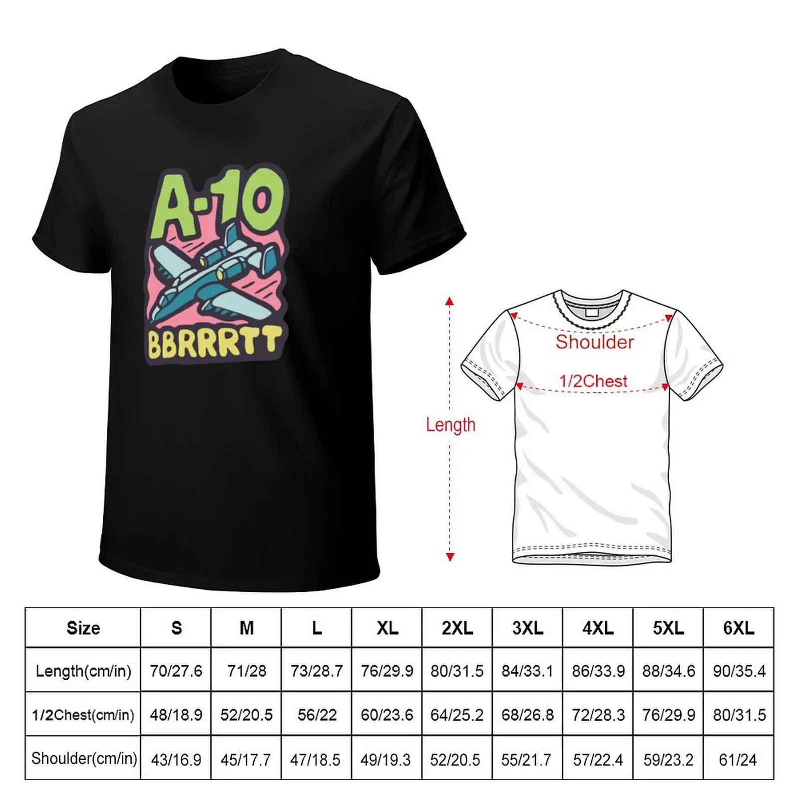 Military A-10 Warthog bomber jet plane T-Shirt Big and Tall Crew Neck Tee