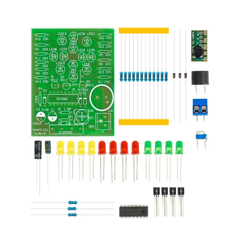 1PCS CD4060 Dream Lamp DIY Electronic Kit Music Color Light Practical Training Making Circuit Board Components TJ-56-161