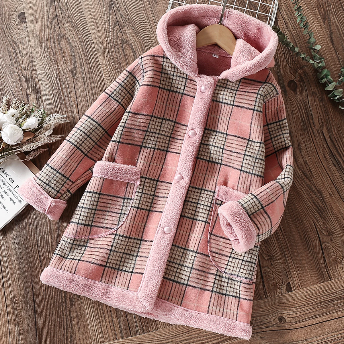 Kids Winter Jackets for Girls Coats Children Clothes for Teenagers Warm Long Outerwears Windbreak Plaid Costumes Baby Outfits