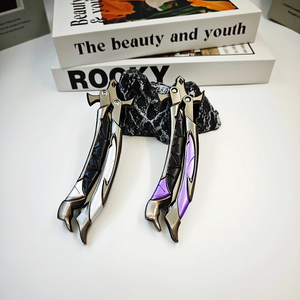 22cm Valorant Reaver 3.0 Butterfly-Messer Metall-Klappmesser-Modell – Gaming-Fan-Trainingsspielzeug, Sammlerstück und Ausstellungsstück – Detail 16