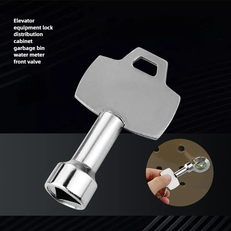 2PC Inner Triangle Key Portable Cam Lock Triangle  Wrench Anti-rust Dustbin Lock Distribution Cabinet Lock Key Wrench