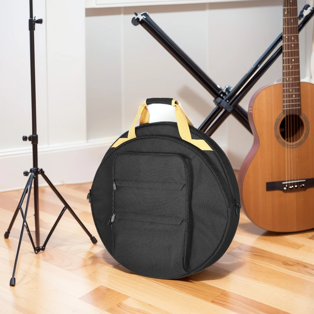 22inch Cymbal Bag Double Layer Cymbal Gig Bag with 5mm Padded Dividers Carrying Case Waterproof for Drum Cymbals and Accessories