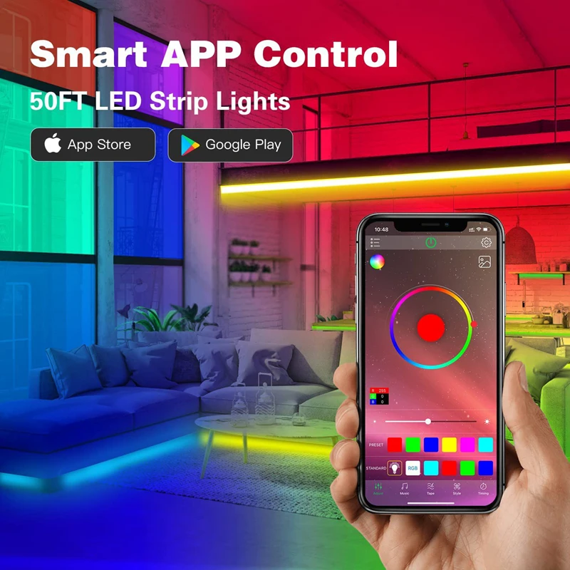 Tira de luces Led con Control Bluetooth, luces Led Rgb para Tv, cinta Usb, retroiluminación, decoración de fiesta, lámpara Flexible, cinta, diodo