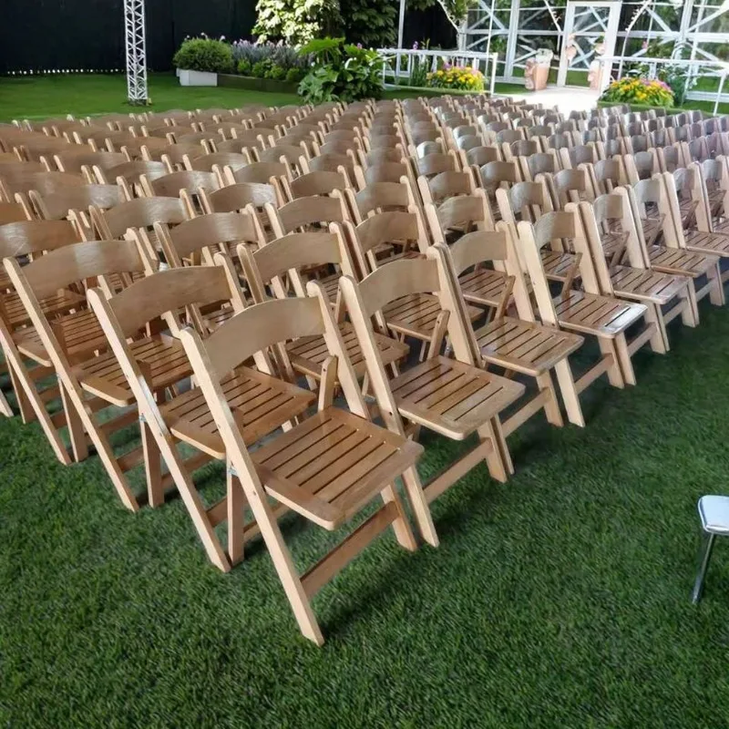Event Wood Folding Chair Solid Beech Wood Hotel Banquet Party Furniture Wholesale Heavy  Portable Durable Commercial Seating