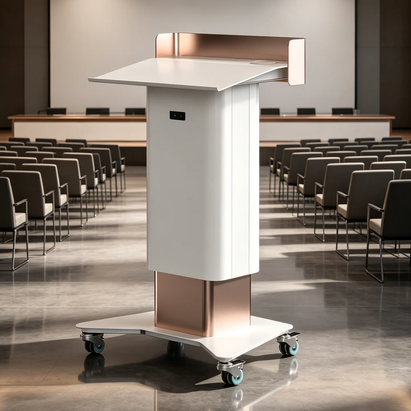 Electric Lifting Podium Movable Presiding Desk Modern Hotel Meeting Room Speaking Desk Business Welcome Podium
