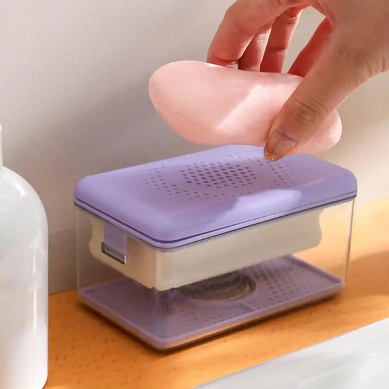 

Roller Soap Foaming Box Spring Roller Soap Box Multifunctional Bathroom Dispenser Laundry Case With Drain Holes For Bath