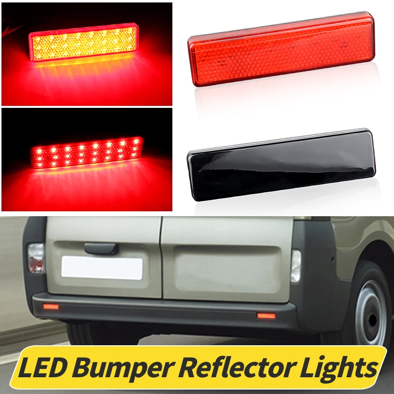 2pcs LED Rear Bumper Reflector Tail Light Red For Opel Vauxhall Vivaro Movano A Renault Master Trafic Nissan Primastar