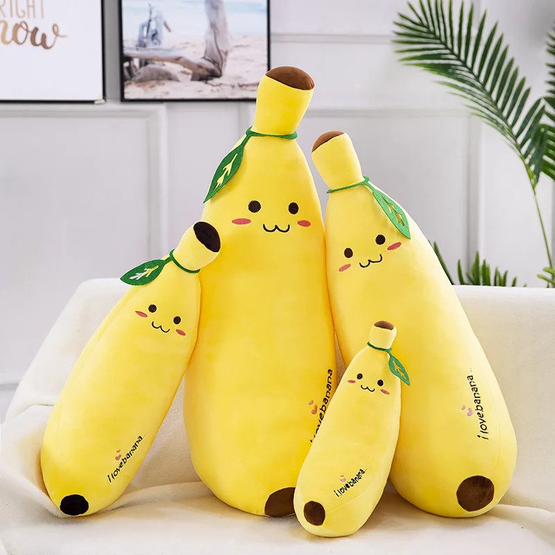 Große Größe Cartoon Banane Plüsch tier ausgestopfte Pflanze Bananen kissen super weiches Kissen Baby Kinder Haupt dekoration Kind Geburtstags geschenk