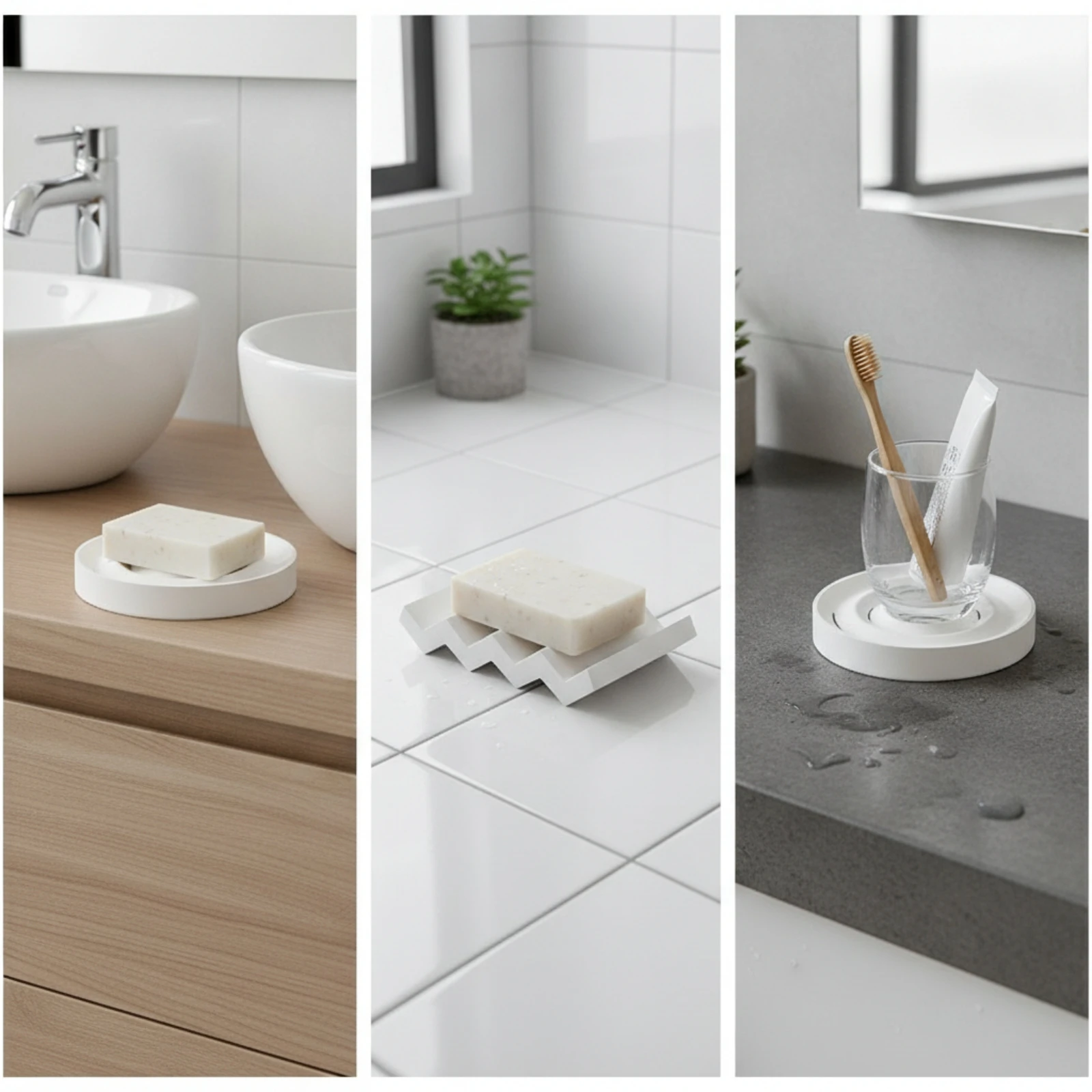 Diatomaceous Mineral Soap Dish Absorbent Soap Dish with Drainage Diatomite Compact for Bathroom, Sink