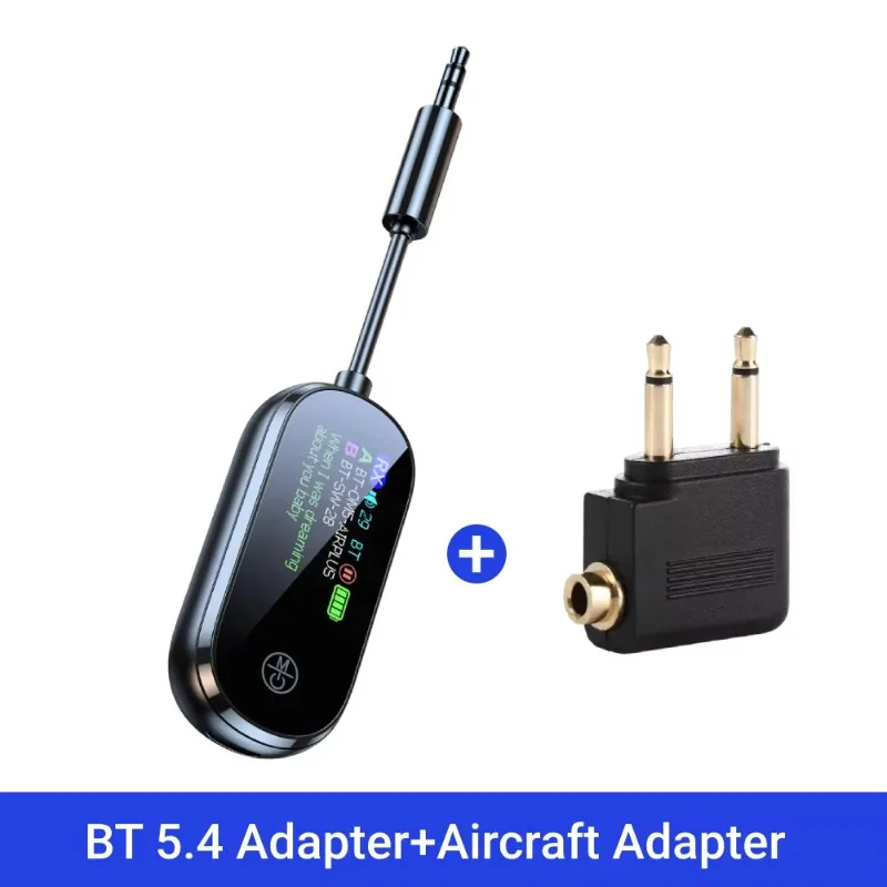 

Bluetooth-приемник-передатчик 2-в-1 (Bluetooth 5.4), беспроводной аудиоадаптер AUX 3,5 мм с микрофоном для ТВ, ПК, автомобиля, наушников, самолета