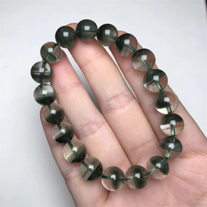 10.5MM Natural Green Garden Quartz Bracelet Fashion Energy Stone Reiki Healing Crystal Strand Fengshui Gift 1PCS