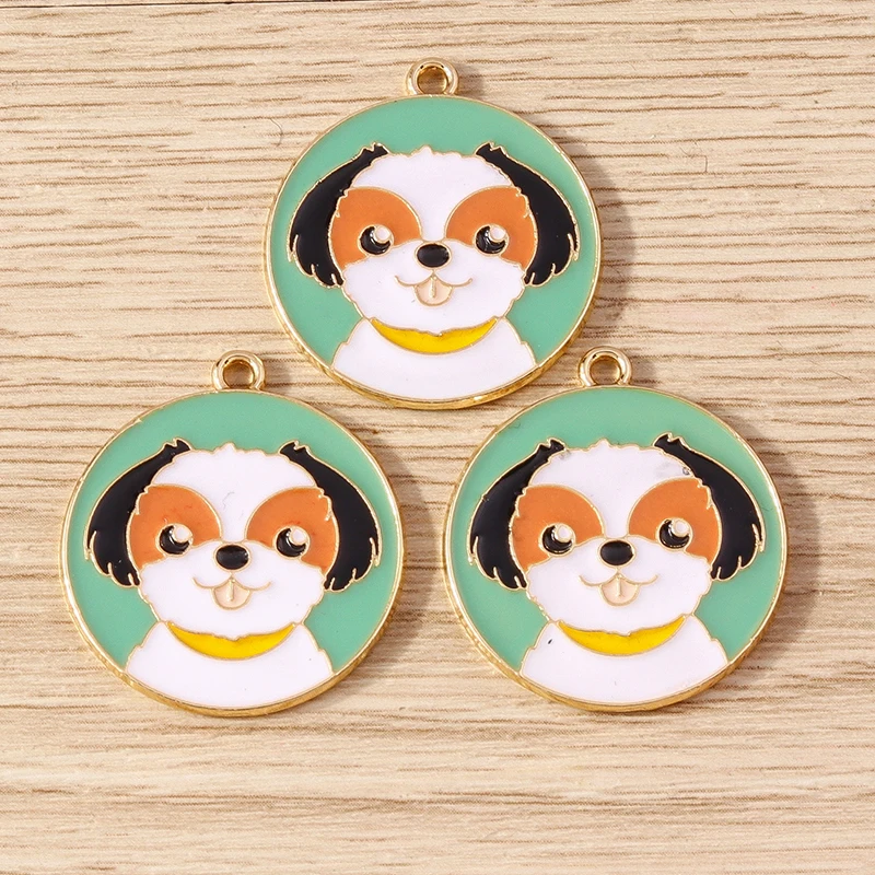 10pcs Cartoon Animal Charms Enamel Dog Puppy Charms Pendants for Jewelry Making Necklaces Earrings Bracelets DIY Crafts Supplies