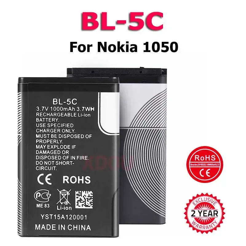 New Phone BL-5C 1020mAh 3.7v Lithium Ion Battery For Nokia 6267 6270 6330 6555 6600 6620 6630 1100 1101 1110 1200 1112 1208 1600