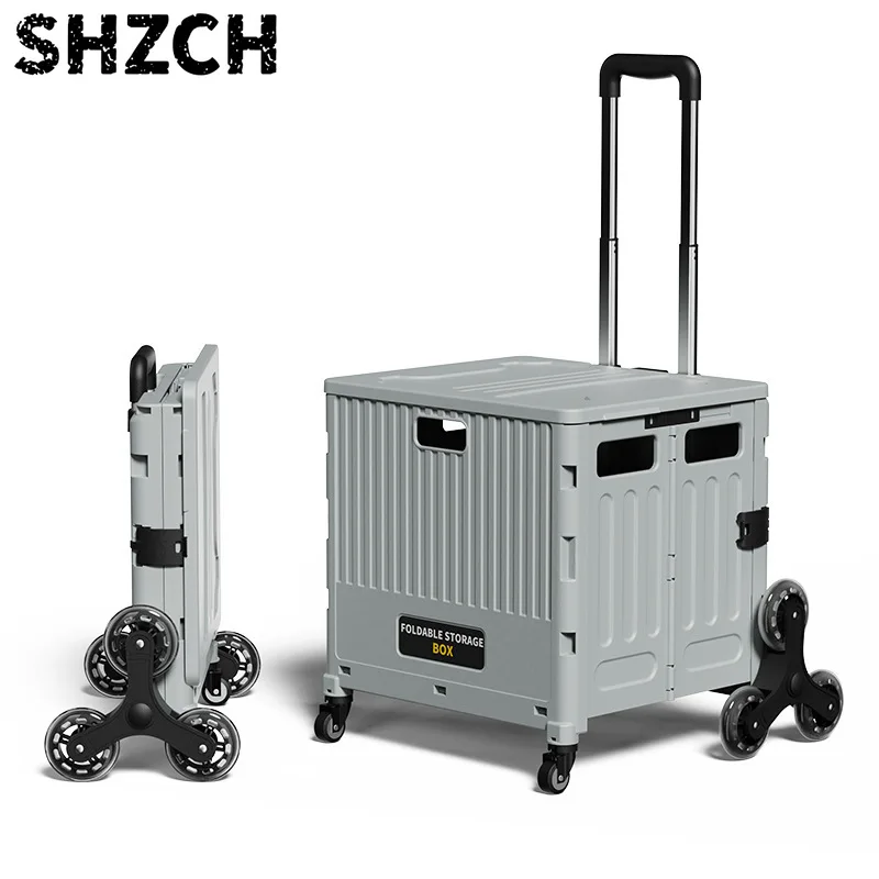 Meistverkaufter Trolley-Wagen für Zuhause, Multifunktionaler Einkaufswagen, Tragbarer Faltbarer Einkaufswagen, Große Aufbewahrungsbox