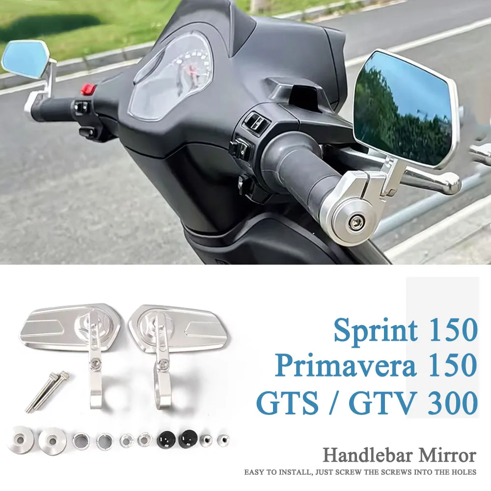 

New Motorcycle Handlebar Mirror Triangle Bar End Mirror Rearview Mirror For Vespa Sprint 150 Primavera GTS 300 GTV Accessories