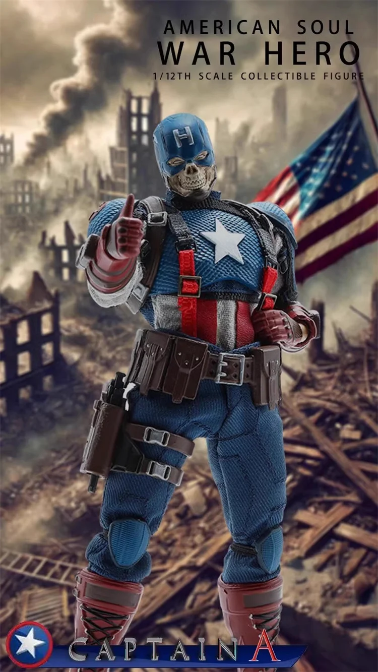 Originele Vreugde Man Speelgoed Oorlog Hero Captain American Soul Action Figure 1/12 Schaal Collectible JMToys JM003 Kid Speelgoed Verjaardagscadeau
