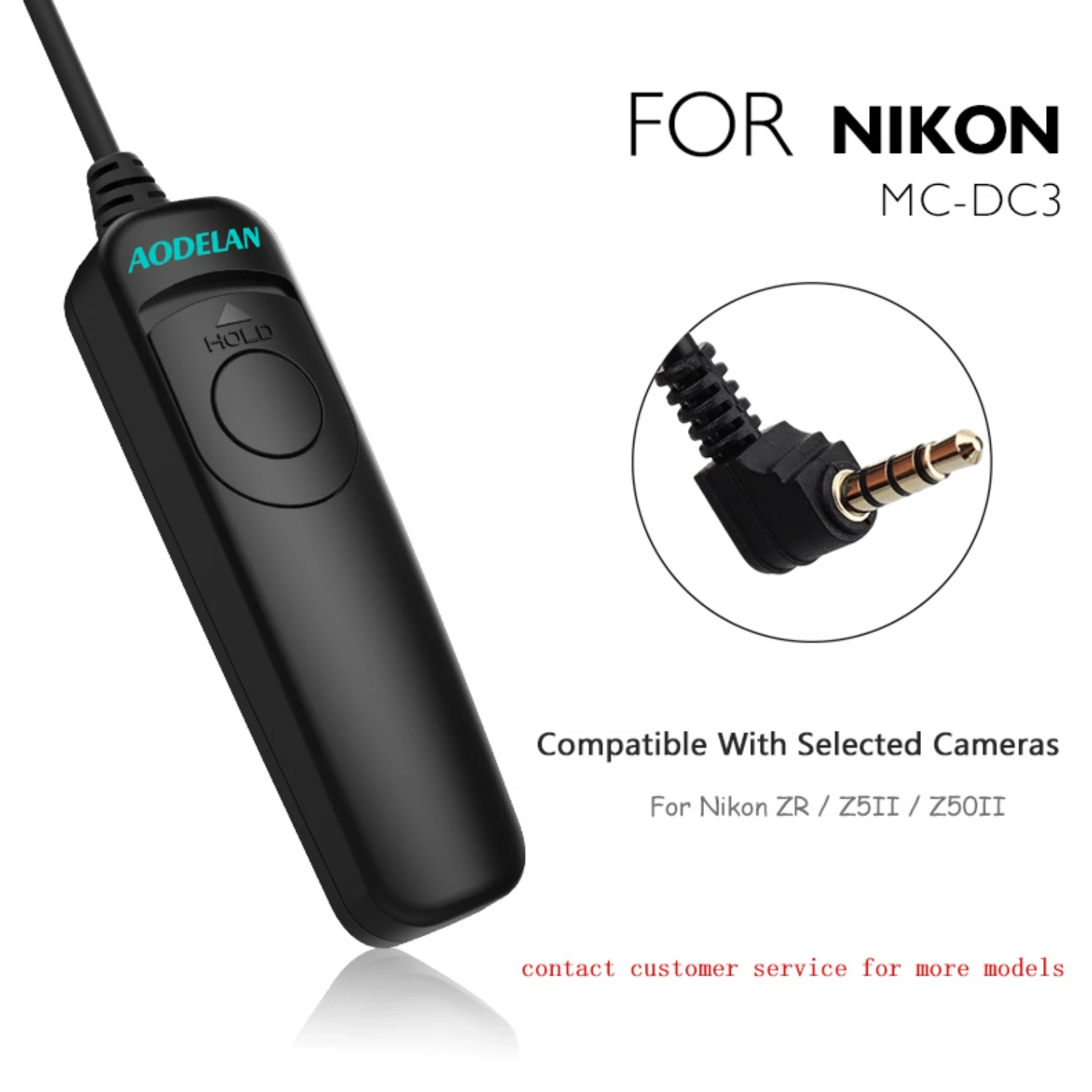 AODELAN RS-N12 Kabelgebundener Fernschalter für ausgewählte Kameras (ZR, Z5II, Z50II); mit Nikon-Fernstecker von 3,5 mm, ersetzt den Nikon MC-DC3